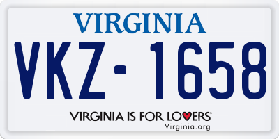 VA license plate VKZ1658