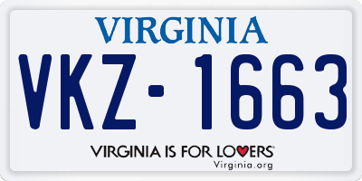 VA license plate VKZ1663