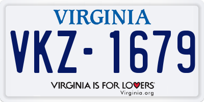 VA license plate VKZ1679