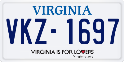 VA license plate VKZ1697