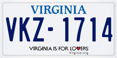 VA license plate VKZ1714