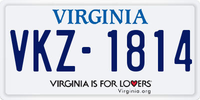 VA license plate VKZ1814