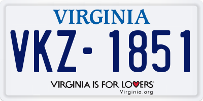 VA license plate VKZ1851