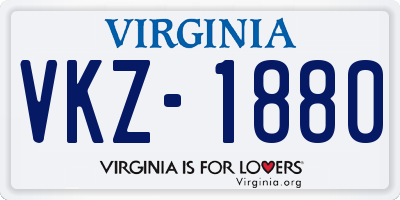 VA license plate VKZ1880