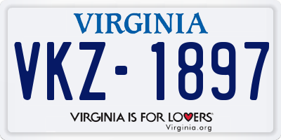 VA license plate VKZ1897
