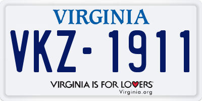 VA license plate VKZ1911
