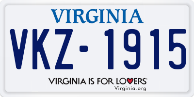 VA license plate VKZ1915