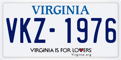 VA license plate VKZ1976