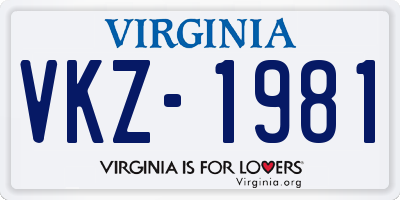 VA license plate VKZ1981