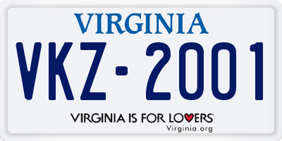 VA license plate VKZ2001