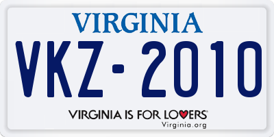 VA license plate VKZ2010