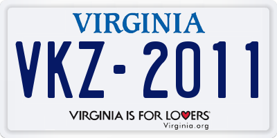 VA license plate VKZ2011