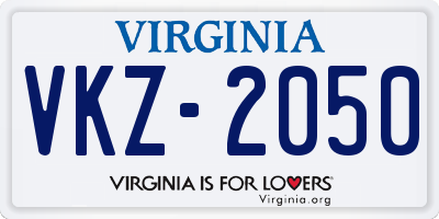 VA license plate VKZ2050