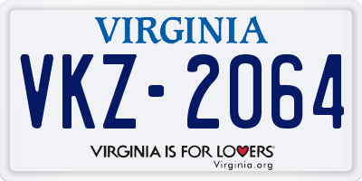 VA license plate VKZ2064