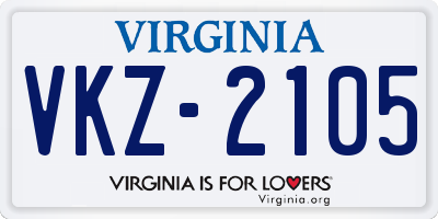 VA license plate VKZ2105