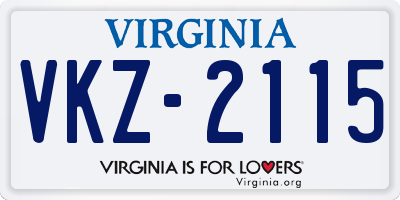 VA license plate VKZ2115