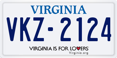 VA license plate VKZ2124