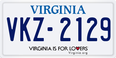 VA license plate VKZ2129
