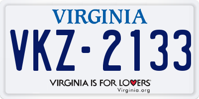 VA license plate VKZ2133