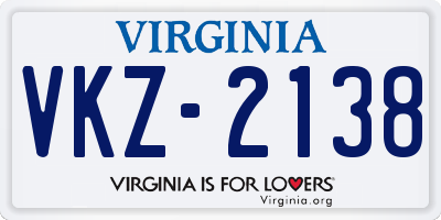 VA license plate VKZ2138