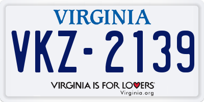VA license plate VKZ2139