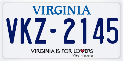 VA license plate VKZ2145