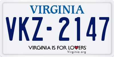 VA license plate VKZ2147