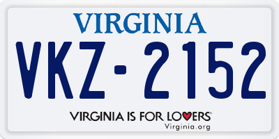 VA license plate VKZ2152