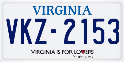 VA license plate VKZ2153