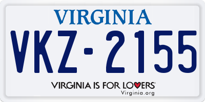 VA license plate VKZ2155
