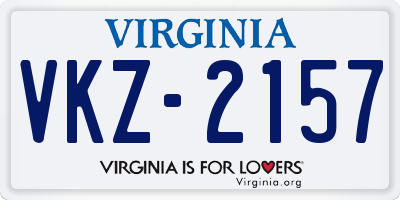 VA license plate VKZ2157
