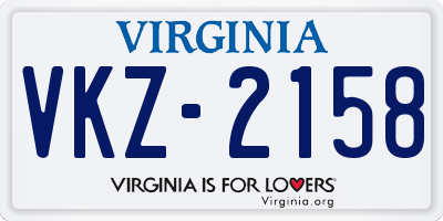 VA license plate VKZ2158