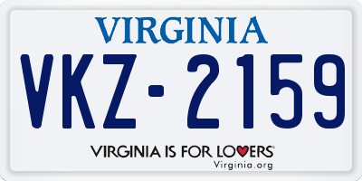VA license plate VKZ2159