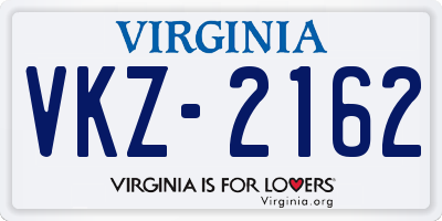 VA license plate VKZ2162