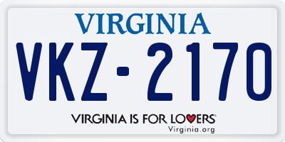 VA license plate VKZ2170