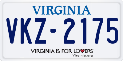 VA license plate VKZ2175