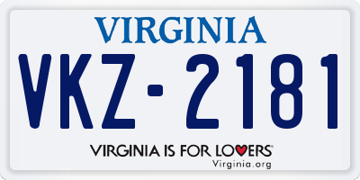 VA license plate VKZ2181