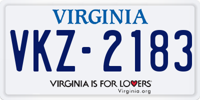 VA license plate VKZ2183
