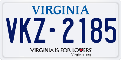 VA license plate VKZ2185