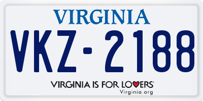 VA license plate VKZ2188
