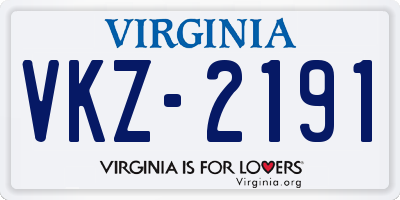 VA license plate VKZ2191