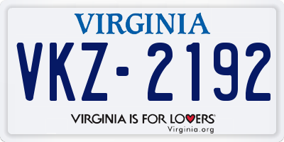 VA license plate VKZ2192