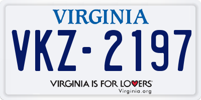 VA license plate VKZ2197