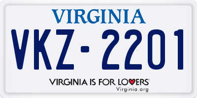 VA license plate VKZ2201