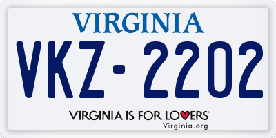 VA license plate VKZ2202