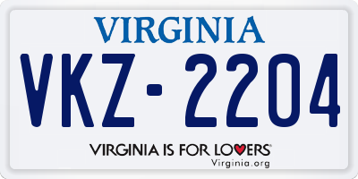 VA license plate VKZ2204