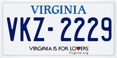 VA license plate VKZ2229