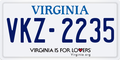 VA license plate VKZ2235