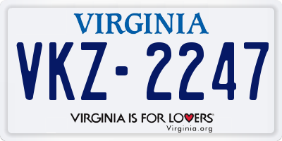 VA license plate VKZ2247