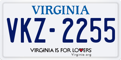 VA license plate VKZ2255